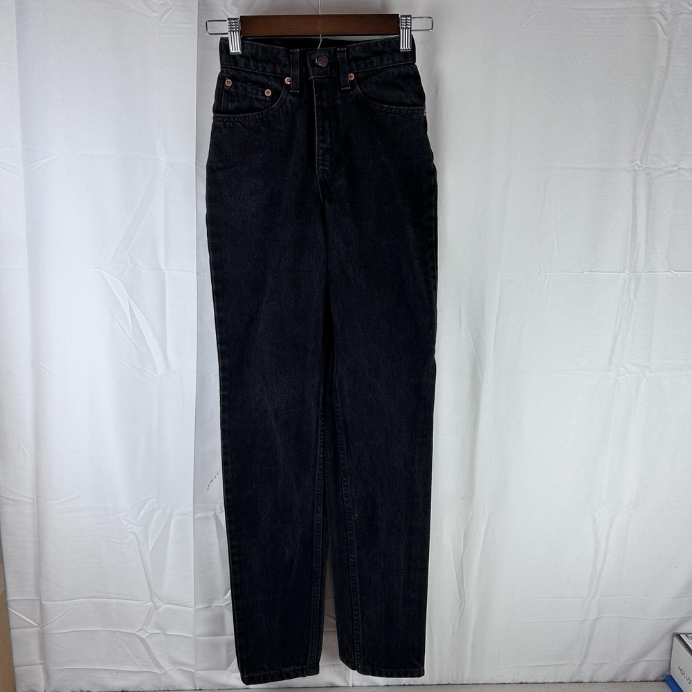 Vintage Levis 512 Jeans Womens 1 Medium Black Slim‎ Fit Tapered Leg Made USA